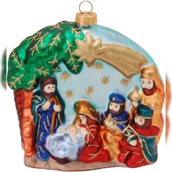 Krebs Glas Lauscha Multicolor 10cm WeihnachtsKrippe aus Glas, mundgeblasen und aufwendig handdekoriert