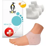 biped HEALTH 2 Paar Fersenschutz Gel Pads bei Fußschmerzen- Silikon Fersen Polster für trockene, rissige Haut, Fersenschmerzen, Schrunden, Fersensporn und Achillessehnen Schmerzen z2800(transparent)