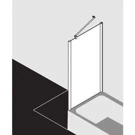 Kermi Pega Seitenwand verkürzt auf Badewanne PETVD07016VPK 70x160cm, silber hochglanz, ESG klar Clean