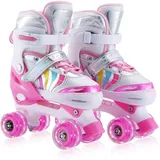 Rollschuhe für Kinder Verstellbare Quad Skates 4 Size Verstellbare und beleuchtete Rollen Rollschuhe für Mädchen Jungen. (M (EU 32-36))