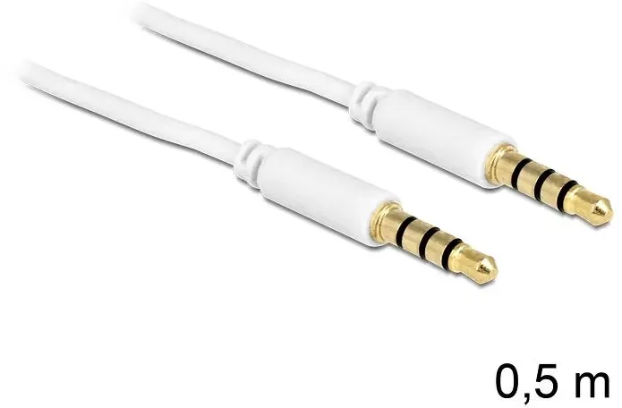 DeLOCK 3.5mm - 3.5mm, 0.5m Audio-Kabel 0,5 m Weiß