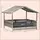PawHut Hundebett Rattan 98 x 70 cm grau