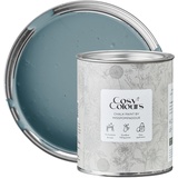 MissPompadour Kreidefarbe für Möbel blau 750ml, Cloudy Blue - Holzfarbe, Holzlack matt innen - Möbellack, Möbelfarbe ohne Schleifen - Kreidefarbe für Holz - CosyColours