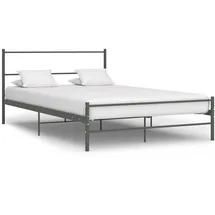 vidaXL Bettgestell Grau Metall 120x200 cm
