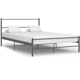 vidaXL Bettgestell Grau Metall 120x200 cm