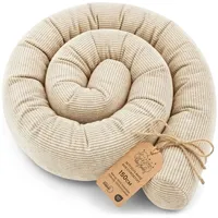 Totsy Baby Seitenschläferkissen Bettschlange Body Pillow 150 cm Cordstoff - Kopfkissen lang Bettrolle Schlafkissen Nackenrolle Zertifikat Oeko-Tex Beige C