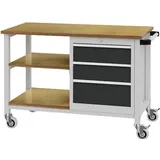 HP Autozubehör Werkbank B1200xT540xH880mm Buche Multiplex lichtgrau/grau 3 Schubl.2x150,1x200mm