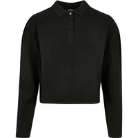 URBAN CLASSICS Short Oversized Langarm-polo - Black - M