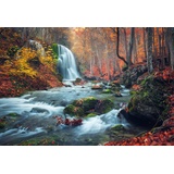 Papermoon Fototapete »Wasserfall im Wald«, Vliestapete, hochwertiger Digitaldruck, inklusive Kleister