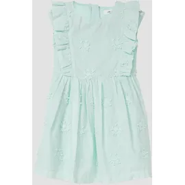 s.Oliver Kurzes Kleid mit Flügelärmeln und floraler Stickerei - türkis - 98
