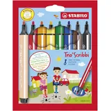 Stabilo Gefederter Dreikant-Filzstift - STABILO Trio Scribbi - 8er Pack - mit 8 verschiedenen Farben