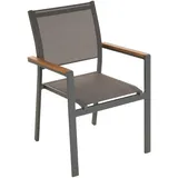 Gartenstuhl Stapelstuhl Terrassen-Stuhl Strandstuhl anthrazit Aluminium Teslin