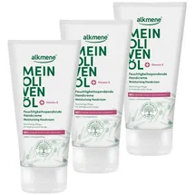 alkmene  alkmene 3x Handcreme für trockene Hände - 96% Schutz vor Austrocknen - Feuchtigkeitsspendende Hand Creme mit Olivenöl - Handcreme Männer & Frauen - Handpflege vegan