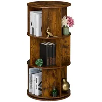 Relaxdays Bücherregal drehbar 50 x 104 x 50 cm Braun