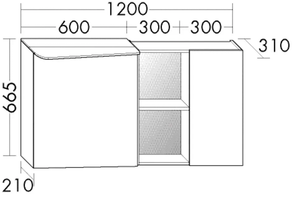Burgbad Spiegelschrank Badu 665x1200x310 Weiß Hochglanz, SFUD120LF3691 SFUD120LF3691