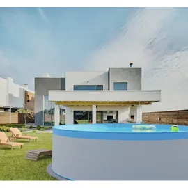 SUMMER FUN Stahlwandpool Set rund Athen 300 x 90 cm blau-weiß