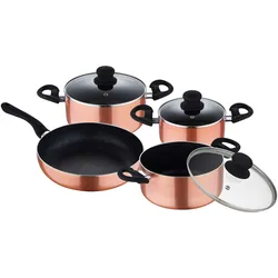Renberg - Luzern 4-teiliges Kochgeschirr-Set aus kupferfarbenem Pressaluminium, induktionsgeeignet