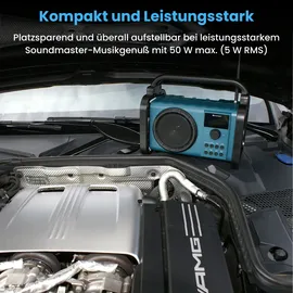 Soundmaster DAB80SG Baustellenradio mit DAB+/UKW Bluetooth Akku