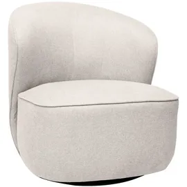 miliboo Design-Drehsessel aus beigem Stoff mit strukturiertem Samteffekt AMBER