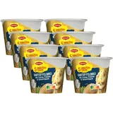 MAGGI 5 Minuten Terrine Kartoffelbrei mit Creme fraiche, leckeres Fertiggericht, Instant Kartoffel-Püree, Kartoffel-Snack, 8er Pack (8 x 53g)