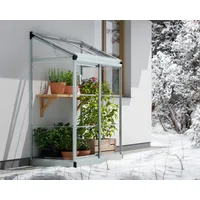 CANOPIA Anlehngewächshaus Kunststoff Silber Klar 0,7 mm 0,75 m2