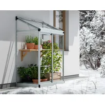 CANOPIA Anlehngewächshaus Kunststoff Silber Klar 0,7 mm 0,75 m2