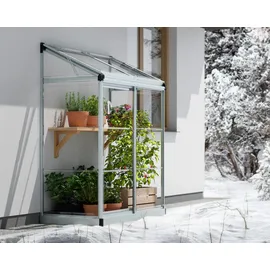CANOPIA Anlehngewächshaus Kunststoff Silber Klar 0,7 mm 0,75 m2