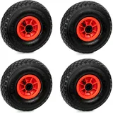 Grafner 4er Set Grafner® Sackkarren/Bollerwagenrad 3.00-4 PU Luftbereifung Kunststoff Felge