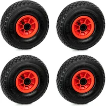 Grafner 4er Set Grafner® Sackkarren/Bollerwagenrad 3.00-4 PU Luftbereifung Kunststoff Felge