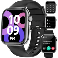 Efolen montre connectée femme J04 Smartwatch (4,6 cm, android ios), Smartwatch Damen Herren mit Telefonfunktion Fitness Tracker 1 83 Zoll schwarz