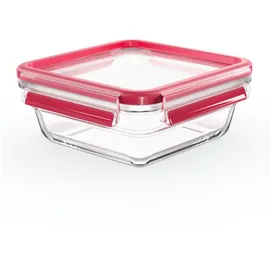 Tefal Masterseal Fresh quadratisch transparent/rot 0,8 l