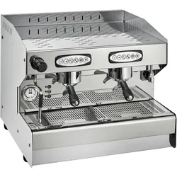 GastroHero Espressomaschine MILANO Compact 2 GR I Siebträgermaschine mit Pre-Infusion, Edelstahl-Gehäuse, Wasserzufuhr I Made in Italy