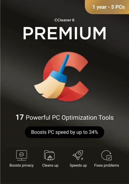 CCleaner Premium | 5 Geräte - 1 Jahr | Windows/Mac/Android