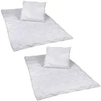 Wagner Textil 2 Stück Premium Steppbettdecken Set, Steppbett 135 x 200 cm mit Kopfkissen 80 x 80 cm