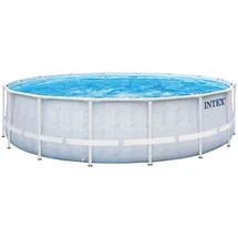 Intex Frame Pool Set Chevron 488 x 122 cm inkl. Pumpe, Leiter, Plane