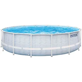 Intex Frame Pool Set Chevron 488 x 122 cm inkl. Pumpe, Leiter, Plane