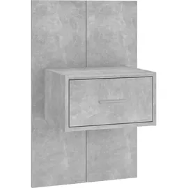 vidaXL Kopfteil mit Nachttischen Betongrau Holzwerkstoff