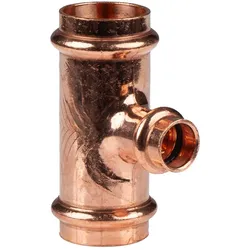 Kupfer Pressfitting T-Stück Mittelgang reduziert 28 x 15 x 28 mm V+M-Kontur DVGW