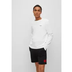 HUGO für Herren. 50466159 Derol T-shirt weiß (S), Lässig, Baumwolle, Langarm, Nachhaltig