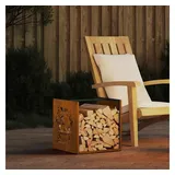 vidaXL Kaminholzregal Wetterfester Stahl 40 x 40 x 40 cm