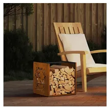 vidaXL Kaminholzregal Wetterfester Stahl 40 x 40 x 40 cm