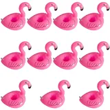 CWPFVQA 11 Stück Flamingo-Untersetzer, Aufblasbarer Untersetzer, Strand, Pool-Getränkehalter, Schwimmender Bierhalter, Getränkebecherhalter, Getränkedosenhalter, Wasservorräte