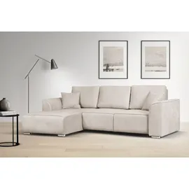 OTTO home Ecksofa OTTO HOME "BEATRICE optionale Schlafsofa mit Bettkasten, B/T/H: 265/170/86 cm", beige (creme), B:265cm H:86cm T:170cm, 100% Polyester, Sofas, Ecksofa, L-Form, wahlweise auch mit Bettfunktion und Bettkasten