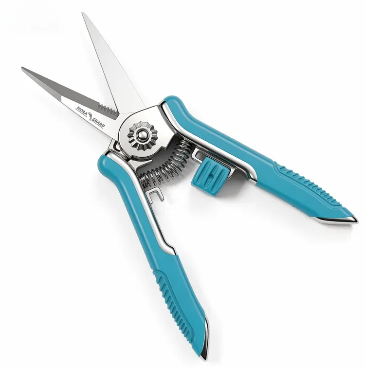 FLORA GUARD Pflanzenschnitt mit Mikro-Tipschnitt, 6,5 Zoll Sektköcher mit Soft-Touch-Griff, Pflanzenscheren, Edelstahl (blau)