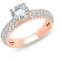 JEWLIX Verlobungsring Rosé vergoldet mit Zirkonia im Solitär Pavé Design VR0126-R rosa 54
