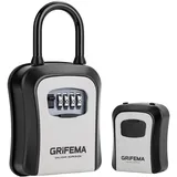 GRIFEMA GA1003-2 Schlüsselsafe, Schlosskasten, Schlüsselschränke mit Haken, für Zuhause, Büro, Grau