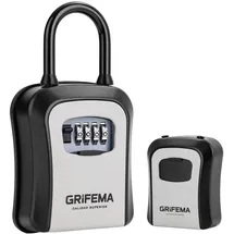 GRIFEMA GA1003-2 Schlüsselsafe, Schlosskasten, Schlüsselschränke mit Haken, für Zuhause, Büro, Grau