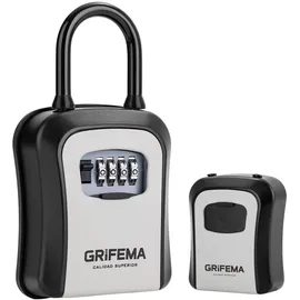 GRIFEMA GA1003-2 Schlüsselsafe, Schlosskasten, Schlüsselschränke mit Haken, für Zuhause, Büro, Grau