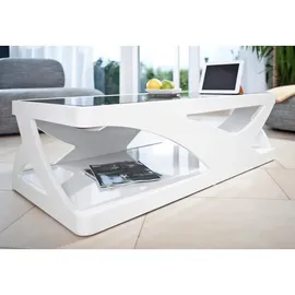 SalesFever Couchtisch 120 x 60 x 38 cm - weiß-schwarz | 307786