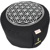 Yogimudra Ersatzbezug für Blume des Lebens Meditationskissen – Rundkissen 1-TLG mit Reißverschluss – Passend für Meditations- & Yogakissen (Schwarz, Ø30cm x 10cm)